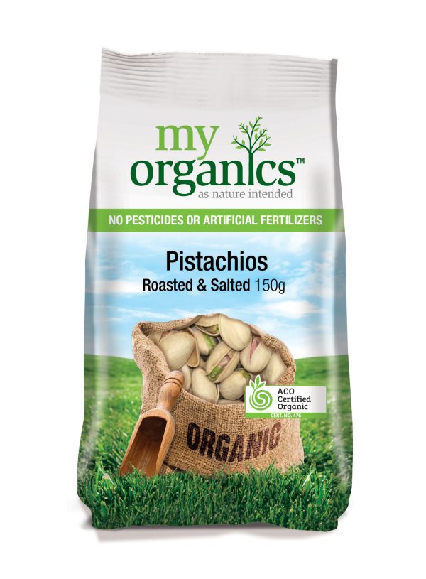 My Organics Retail Pack Pistachios Roasted Salted 150g (1)