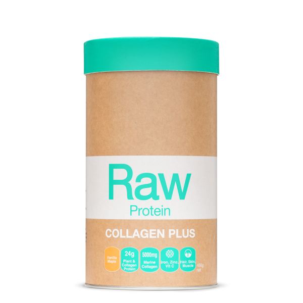 Raw Protein Collagen Plus Maple Vanilla 450g Front 900x