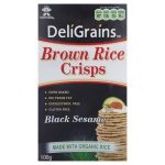 Deligrain Brown Rice Crisps Black Sesame 100g