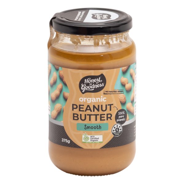 Organic Peanut Butter Smooth 375g Front Sppeasmh2g2.375 73294.1615165585