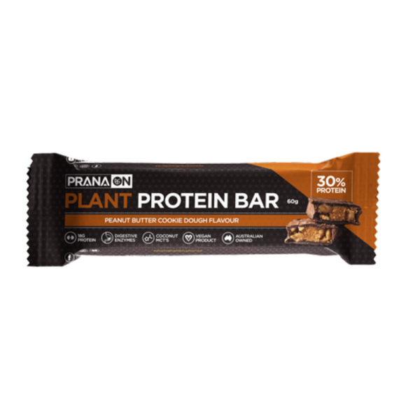 Pranaon Vegan Power Plant Protein Bar Single 60g Peanut Butter Cookie Dough Png 800x800